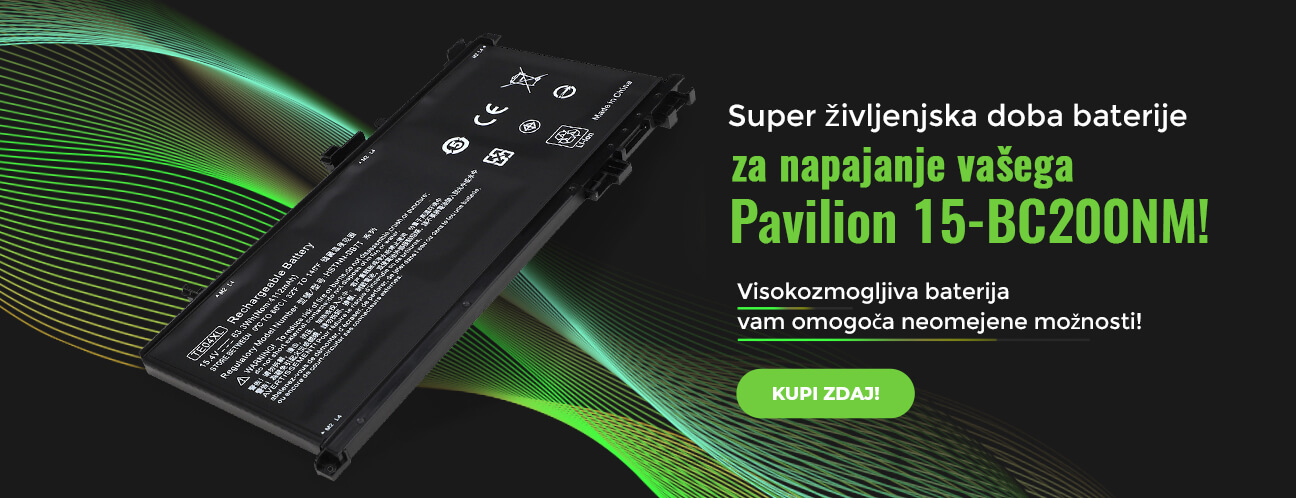 Super življenjska doba baterije za napajanje vašega HP Pavilion 15-BC200NM
